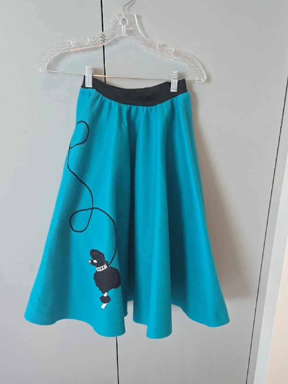 White Polo and Teal Poodle Skirt Kids Costume Set